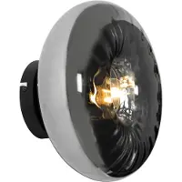 QAZQA Art Deco vegglampe svart med røykglass - Ayesha
