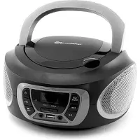 Roadstar CDR-365U/SL, Sort, Sølv, Bærbar CD-spiller