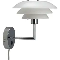 Dyberg Larsen DL20 vegglampe glass-skjerm, krom