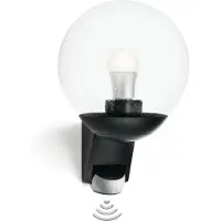 Steinel L 585 S, Vegglampe, Svart, Glass, Plast, IP44, Hage, II