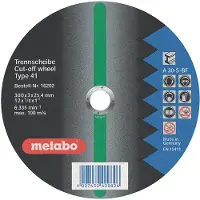 Metabo 616204000, Kutteskive, Metall, 40 cm, Alle merker, Flatt senter, Svart