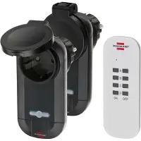 Brennenstuhl Comfort-Line 2-fold radiobrytersett RC CE1 0201 IP 44, svart