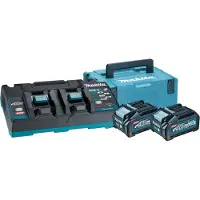 Makita XGT 191U00-8 batteri- og laderpakke 40Vmax 2x4,0 Ah, DC40RB