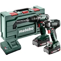 Metabo Verktøypakke Combo Set 2.8.1 18V BS 18 + SSD 18 LT 200 BL med batterier og lader i metaBOX 145 L