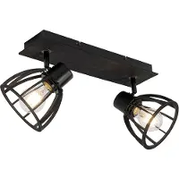 QAZQA Industriell taklampe sort 2-lys - Fotu