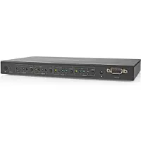 Nedis Vmat3494at Hdmi-matriksbryter 4x4 4xhdmi Inn Til 4xhdmi Ut Rs232 4k Fjernkontroll Metall 60hz