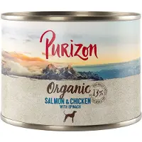Purizon økologisk 6 x 200 g - øko-Laks og øko-kylling med øko-spinat