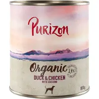 Purizon økologisk 6 x 800 g - øko-And & øko-kylling med øko-squash