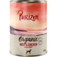 Purizon Organic 6 x 400 g - Okse og kylling med gulrot