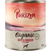 Purizon økologisk 6 x 800 g - øko-okse & øko-kylling med øko-gulrot
