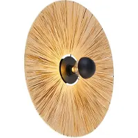 QAZQA Rustikk vegglampe sort med tau 60 cm - Leia