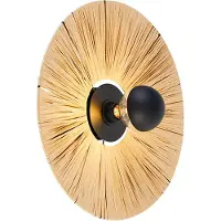QAZQA Rustikk vegglampe sort med tau 45 cm - Leia