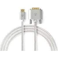 Nedis Gull Cctb34800al20 Hdmi-kabel Hdmi-dvi-d 24+1-pins Hann 2560x1600 Skjermet Flettet 2 M