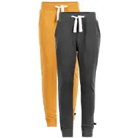 Minymo Joggebukser - 2-pack - Sennepsgul/Koksgrå - - 12 år (152) - Joggebukse