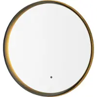 QAZQA Moderne badespeil svart med LED og berøringsdimmer - Pim