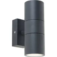 QAZQA Utendørs vegglampe mørk grå 2-lys IP44 - Duo