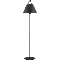 Nordlux Gulvlampe Strap i metall med lærrem, svart