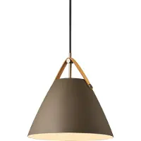 DFTP Hengelampe Strap med metallskjerm beige, 27 cm