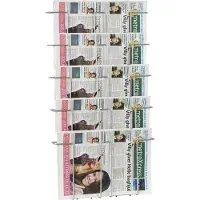 Twinco TWIN AGENDA - Literaturholder - veggmonterbar - 5 rom - for A3 - sølv