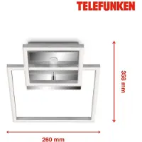 Telefunken LED-taklampe med sensor Frame krom/alu 26x36cm