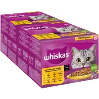 Whiskas Megapakke 7+ Senior 48 x 85 g Porsjonsposer - Fjærkreutvalg i saus (Kylling, Fjærke, And, Kalkun)