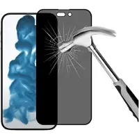Mtp Products iPhone 14 Pro Privacy Full Cover Beskyttelsesglass - Svart Kant