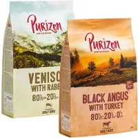 Purizon Prøvepakke 3 x 1 kg - kornfritt - Black-Angus-Okse med Kalkun, Vilt, med Kanin, Fisk