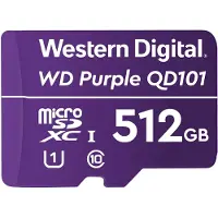 Western Digital WD Purple WDD512G1P0C-85AEL0 - Flash-minnekort - 512 GB - UHS-I U1 / Class10 - microSDXC - lilla