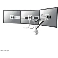 NeoMounts NM-D775DX3 - Monteringssett - full bevegelse - for 3 LCD-skjermer - aluminium - hvit - skjermstørrelse: 17-24 - klemmemonterbar, malje, skrivebordsmonterbar