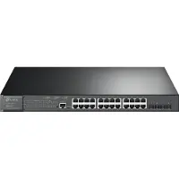 TP-LINK JetStream TL-SG3428XMP - V1 - switch - Styrt - 24 x 10/100/1000 (PoE+) + 4 x 10 Gigabit SFP+ - rackmonterbar - PoE+ (384 W)
