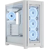 Corsair Microsystems iCUE 5000X RGB QL Edition - White - Kabinett - Miditower - Hvit