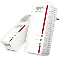 FRITZ! FRITZ!Powerline 1260E - WLAN Set - strømlinjeadaptersett 1GbE, HomePlug AV (HPAV) 2.0, IEEE 1901 - Wi-Fi 5 - Dobbeltbånd - veggpluggbar