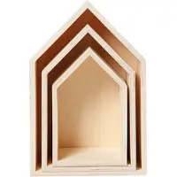 Adlibris Oppbevaringskasser, hus, H: 20,3+25,3+31 cm, D: 10 cm, B: 13+16,2+20 cm, 3 stk./ 1 sett