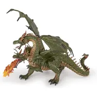 Papo Tohodet Grønn Drage - L: 23 cm - - OneSize - Lekefigur