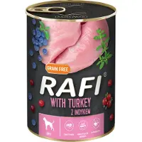 Rafi Adult, 24 x 400 g - Med kalkun, blåbær og tranebær
