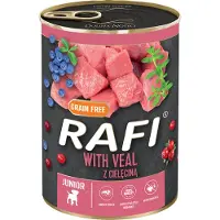 Rafi Junior Pastete, 24 x 400 g - Med kalvekjøtt, tyttebær og blåbær