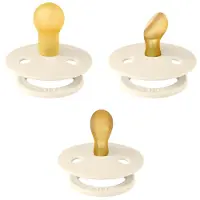 BIBS Colour Smokker - 3-pack - Str. 1 - Naturgummi - Ivory - - 0-6 md - Smokk
