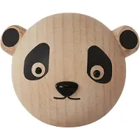 OYOY Knagg - 4x4x4 cm - Mini - Panda - Naturlig - - OneSize - Knagg