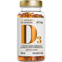 BioSalma Vitamin D3 + Lakseolje 180 kapsler