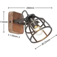 LINDBY downlight Rutger, 16 cm, 2 lyskilder, tre, bur, E14