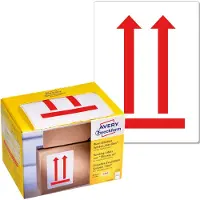 Avery Etiketter 100x74 mm, hvite, med fortrykt symbol 'Denne retningen opp' permanent - (200 stk.)
