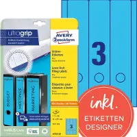 Avery Zweckform L4753 - Blå - 61 x 297 mm 60 stk (20 ark x 3) filmappeetiketter
