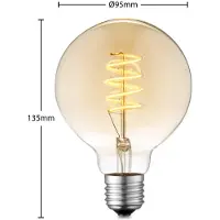 LUCANDE LED-pære E27 G95 4 W 2 700 K, dimbar, ravfarget