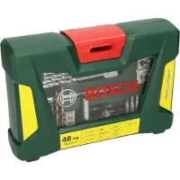 Bosch V-Line - Sett for skrutrekker, borspiss og sokler - for tre, stein - 48 deler - phillips, slot, pozidriv, torx, hex - 6 mm, 8 mm, 10 mm, 13 m...