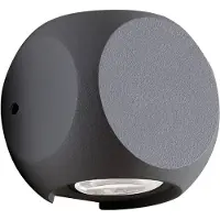 VIOKEF Utendørs LED-vegglampe Ballito, up-/downlight, grå