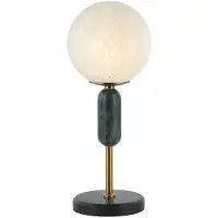 VIOKEF Bordlampe Polly med glasskjerm, marmor-element