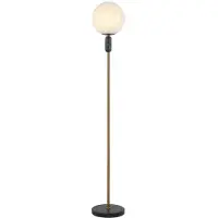 VIOKEF Gulvlampe Polly med glasskjerm, marmor-element