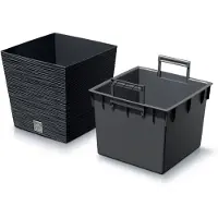 Prosperplast plantepotte FURU SQUARE LOW DFS300 – antrasitt