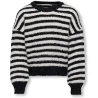 Kids Only Genser - Strikk - KogNewPiumo - Black/Egret Stripes - - 13-14 år (158-164) - Genser