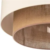 Duolla Taklampe Boho, ecru/brun, Ø 60 cm, tekstil
